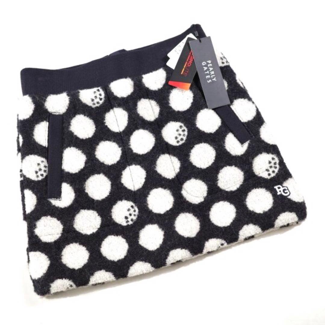 【PEARLY GATES】秋冬 ドット柄 THERMOLITE スカート0番S