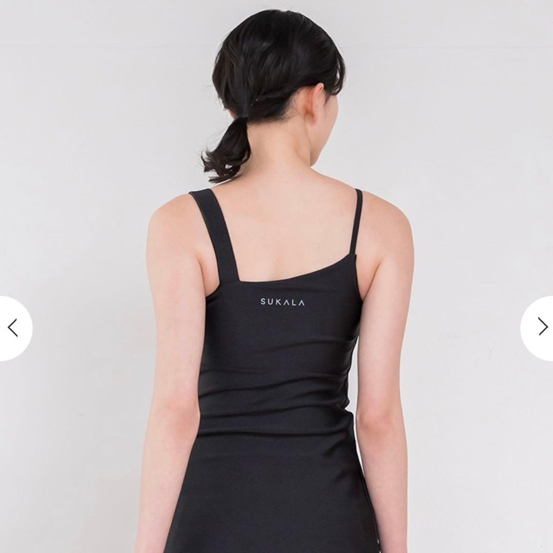 【SUKALA】シャインストレッチアシンメトリーチュニック