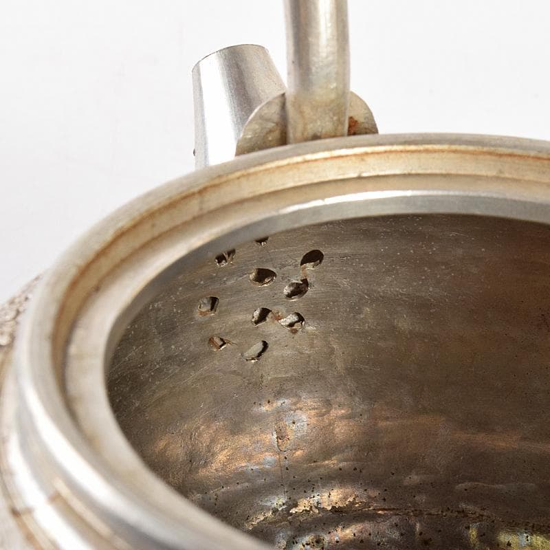 煎茶道具　錫半製　本錫　急須　湯沸し　約337g　時代箱付　M　R5063