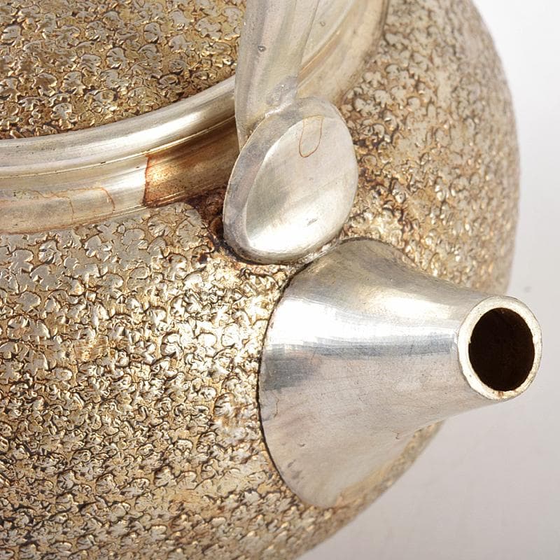 煎茶道具　錫半製　本錫　急須　湯沸し　約337g　時代箱付　M　R5063