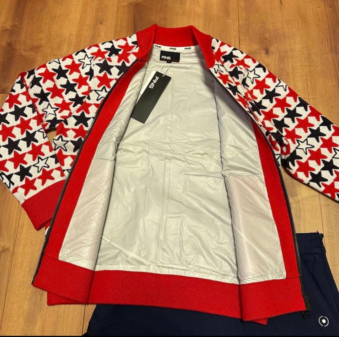 裏地付き　保温防風　ニット　アウター　スカート　セットアップ　秋冬　真冬ゴルフ