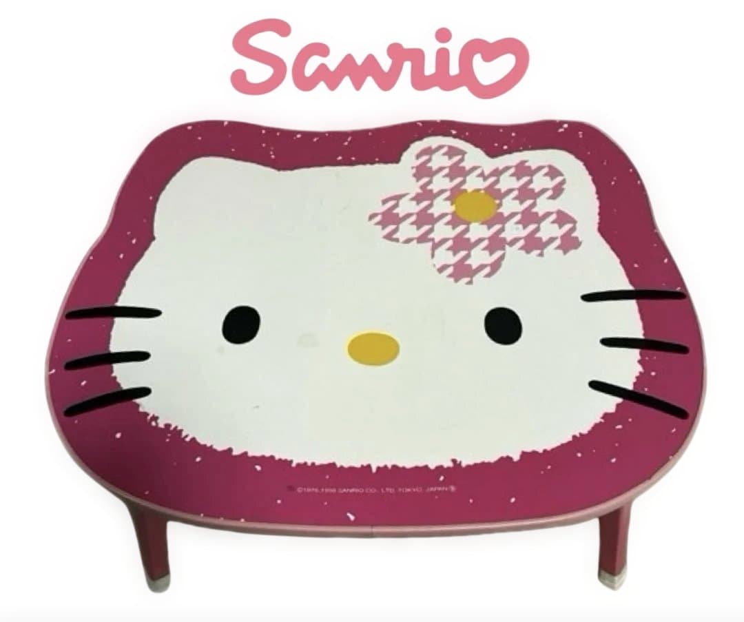 ✨激安✨ ハローキティ　1998年　ピンク千鳥柄　カオハナキティ　折りたたみ机