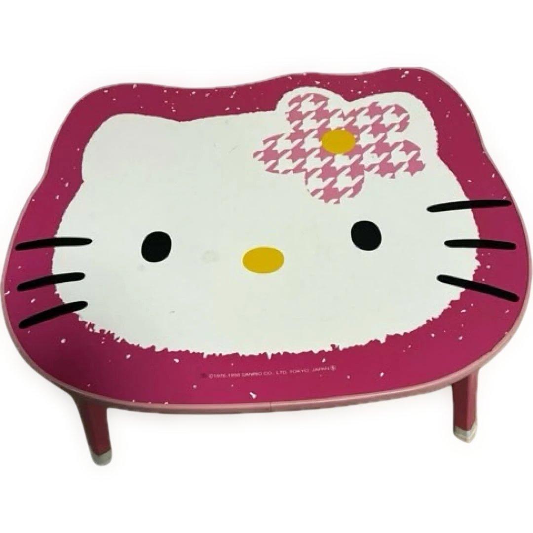 ✨激安✨ ハローキティ　1998年　ピンク千鳥柄　カオハナキティ　折りたたみ机