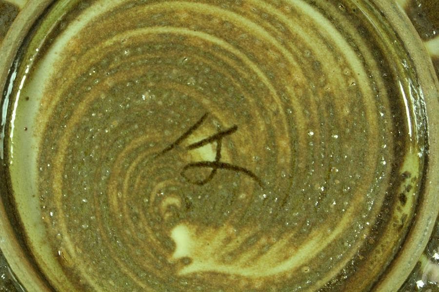 現川 横石臥牛 四方 盤 12cmx12cm(K-LC542)