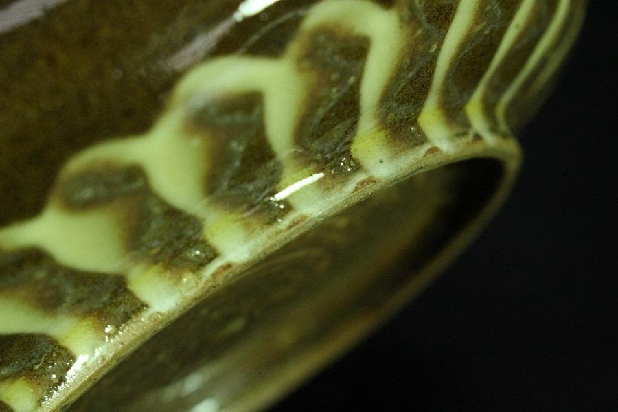 現川 横石臥牛 四方 盤 12cmx12cm(K-LC542)