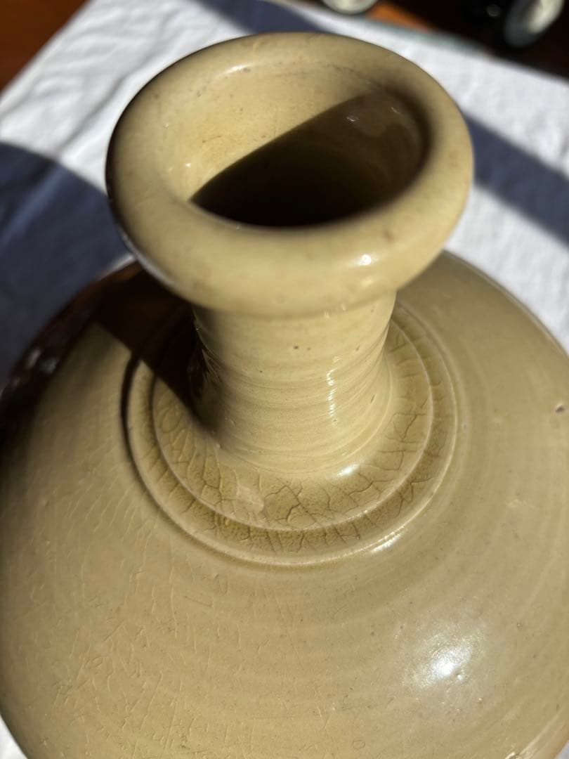 伊万里　灰釉大徳利　花瓶　アンティーク置物