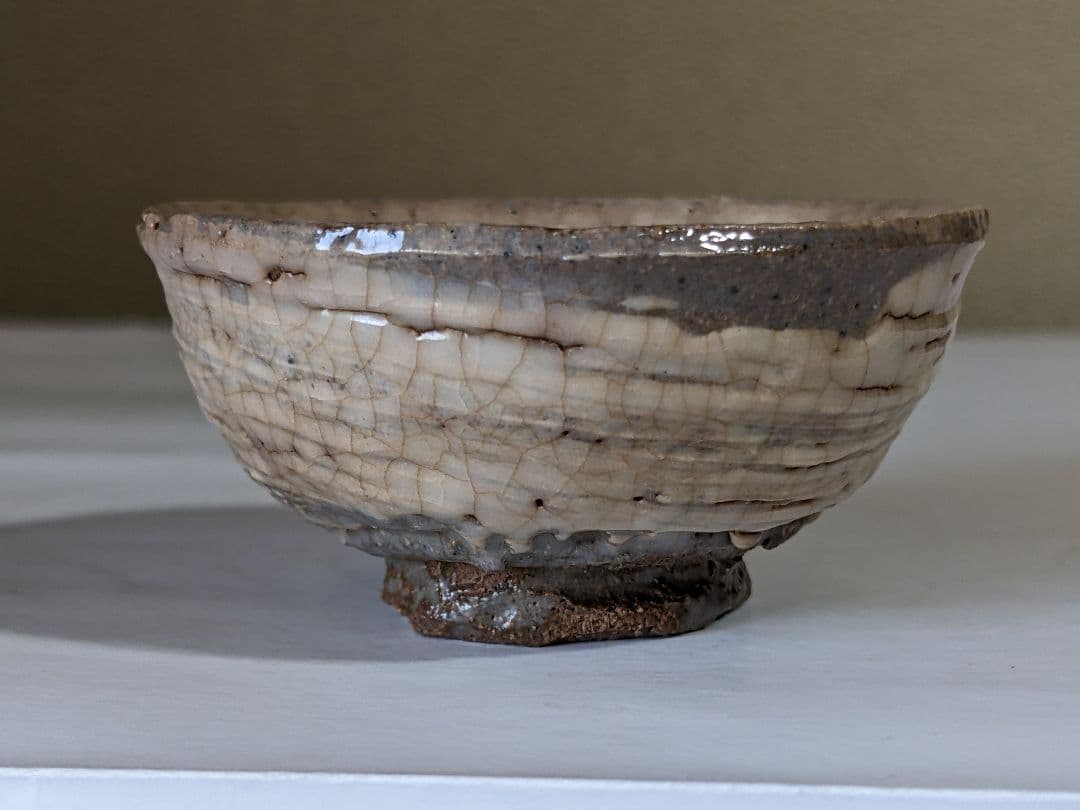 ⭐明治時代 三島唐津 絶品 珍物 四代 清水六兵衛 黒土 象嵌鶴紋様 骨董品