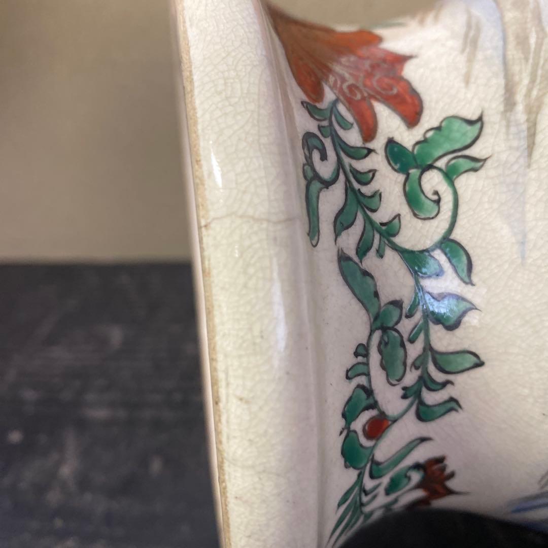 ヨーロッパ輸出里帰り薩摩焼武者図花瓶