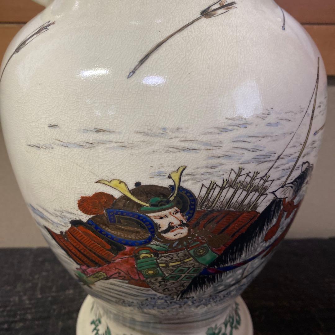 ヨーロッパ輸出里帰り薩摩焼武者図花瓶