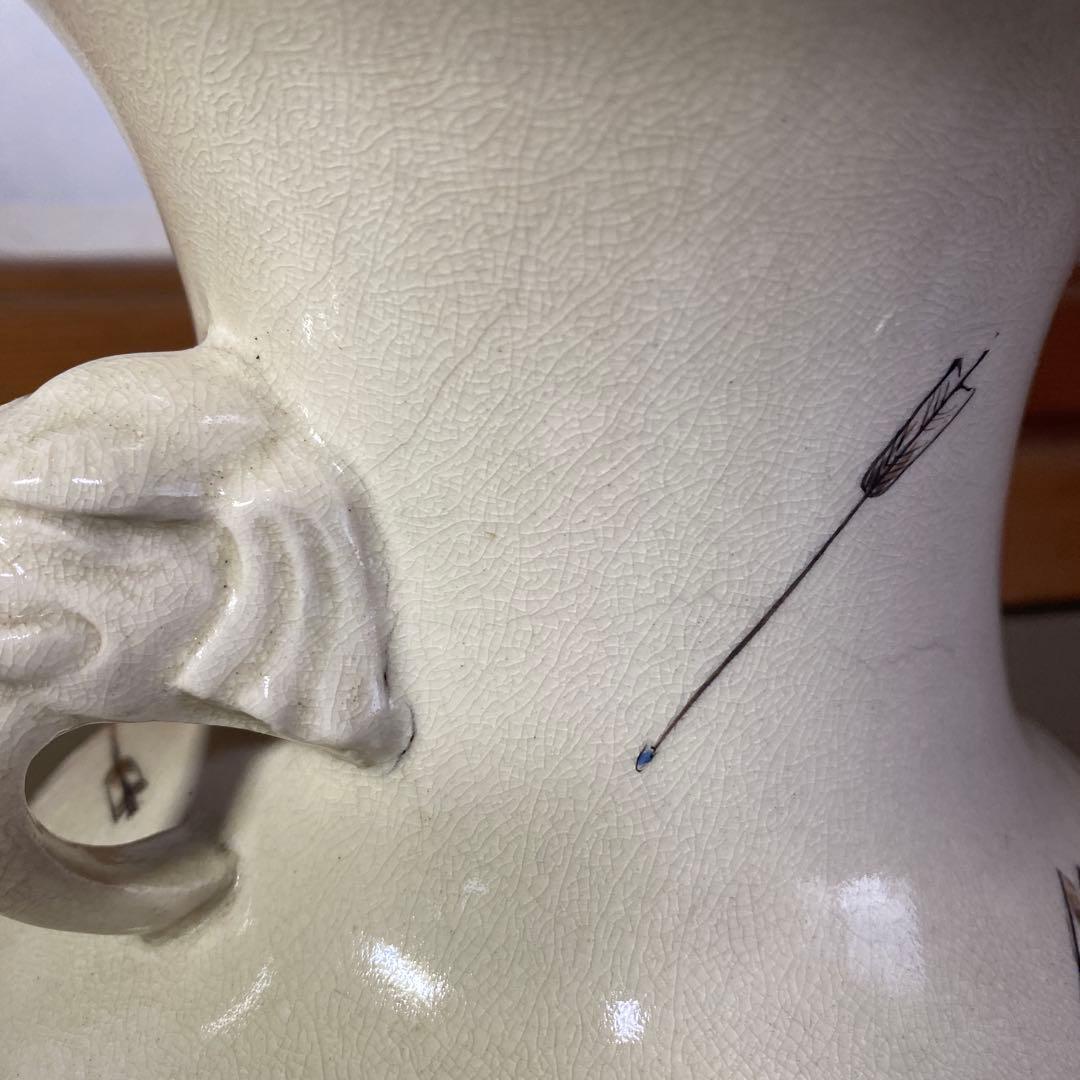 ヨーロッパ輸出里帰り薩摩焼武者図花瓶