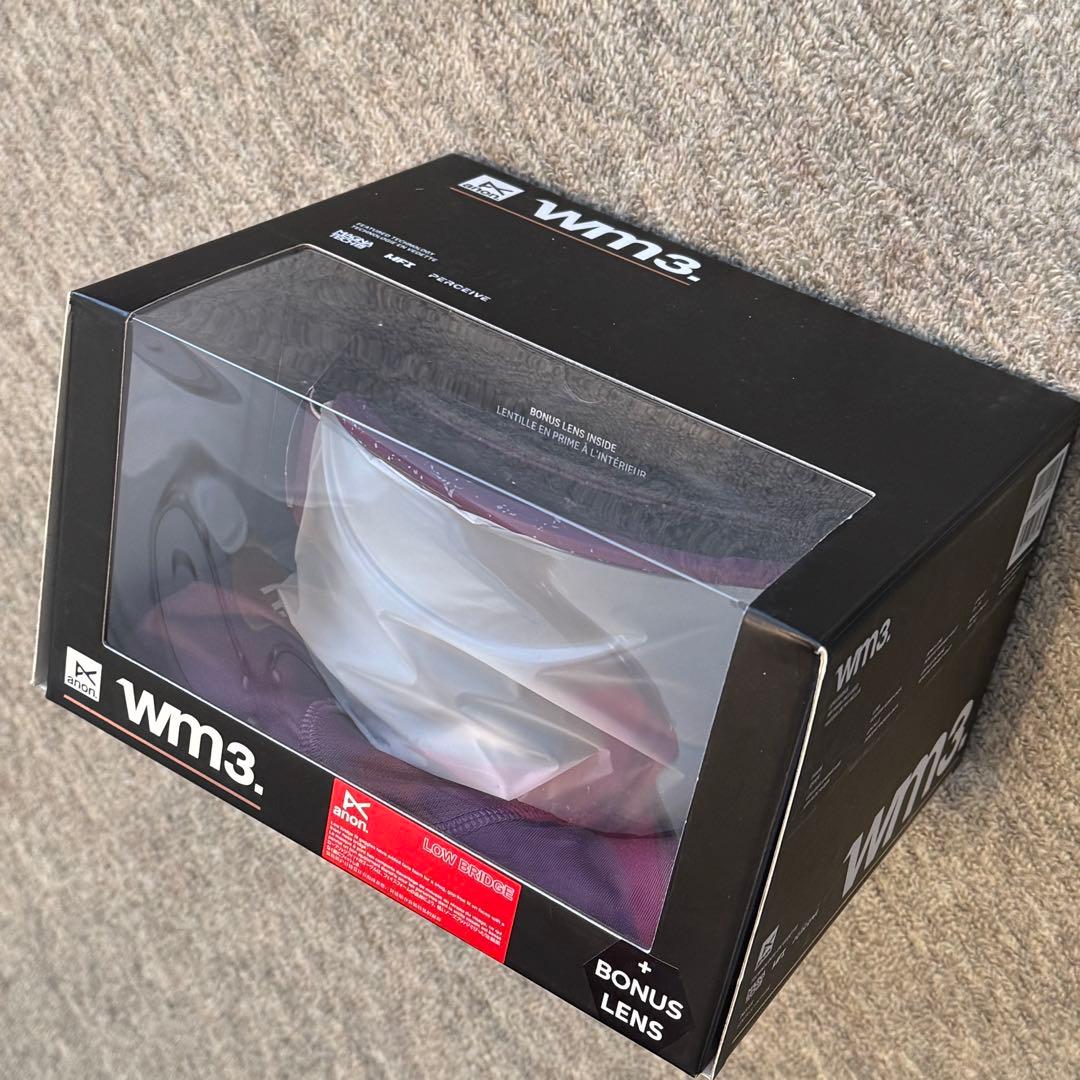 新品 anon WM3 アノン GRAPE MFIフェイスマスク・スペアレンズ付