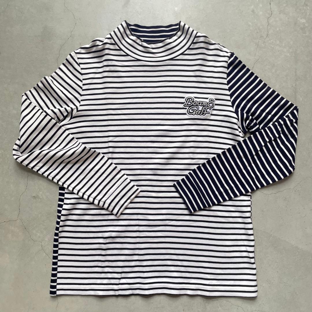BEAMS GOLF ビームスゴルフ ハイネック 長袖Tシャツ ボーダー柄 M