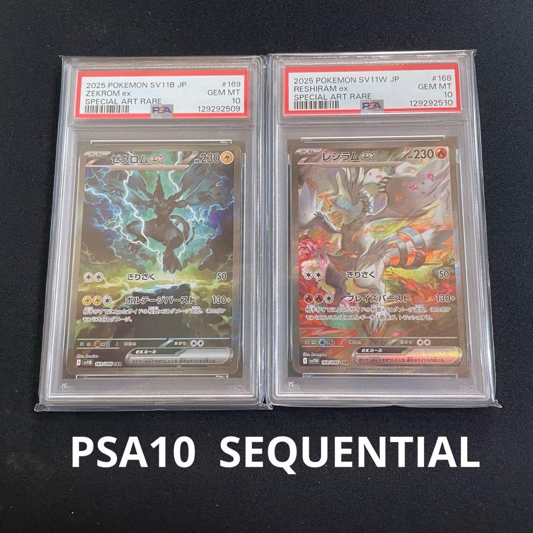 ゼクロムex レシラムex PSA10 連番