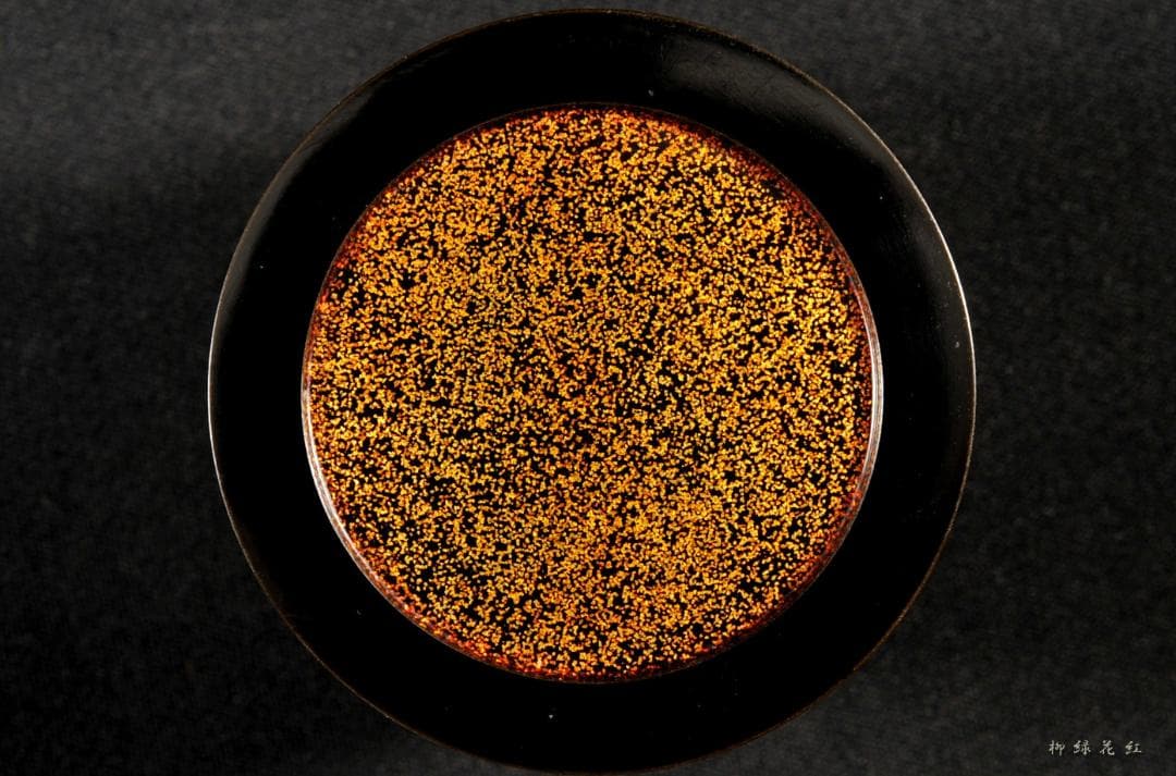 【うめこま】道場宗廣 扇面蒔絵 時代 中次 内梨子地 共箱