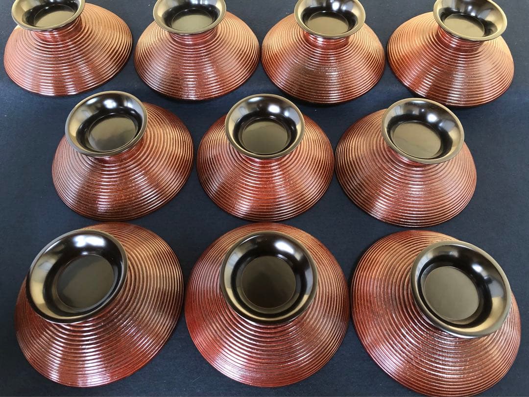 《R》轆轤目煮物椀10客揃 塗師 遠坂彦兵衛 象彦 共箱 260203く4