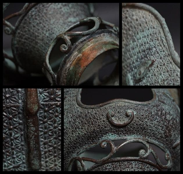 江戸期 古銅鏤空彫燭台 寺院ローソク立て 高さ44.5㎝ 重さ1kg 仏教美術