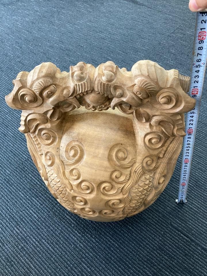 値下げ中！　超特大　木魚　双龍