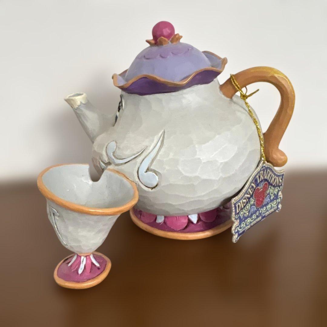 【@TN】ポット夫人　置物　ディズニーグッズ　美女と野獣　ジムジョア