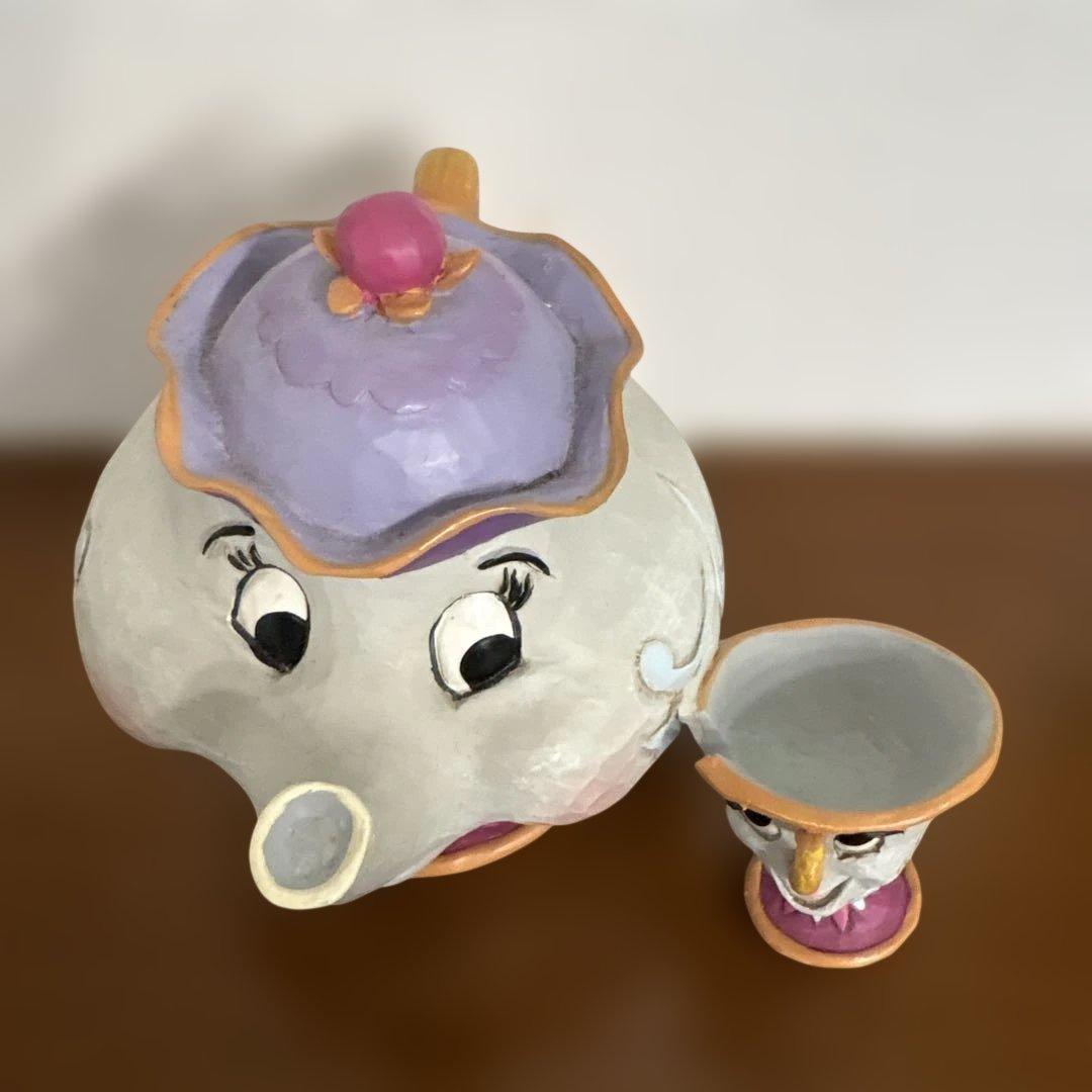 【@TN】ポット夫人　置物　ディズニーグッズ　美女と野獣　ジムジョア