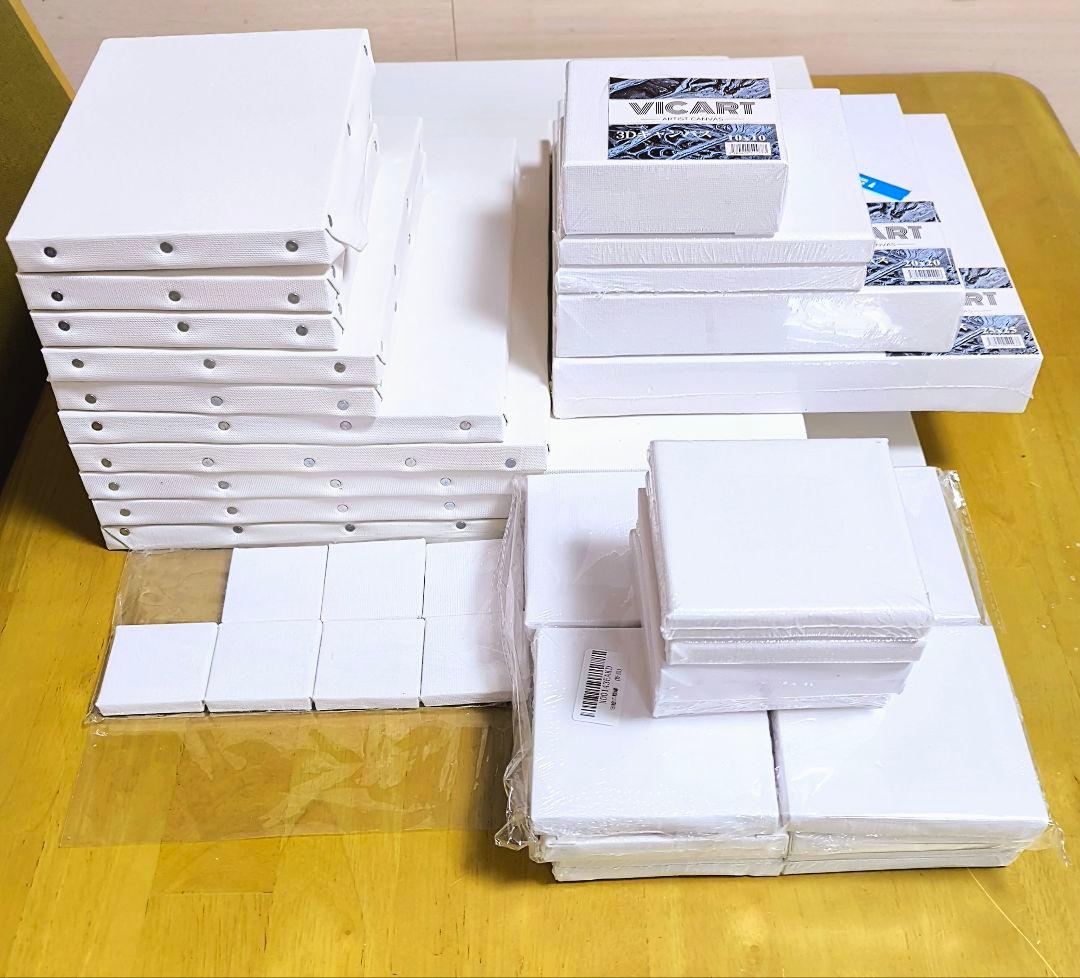 最終価格全６７点、白、黒、四角、三角、丸、六角、ハート等キャンバスまとめ売り