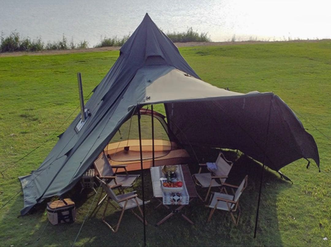 【TOMOUNT】キャンプ　ワンポールテント 2-4人用　高さ2.8m