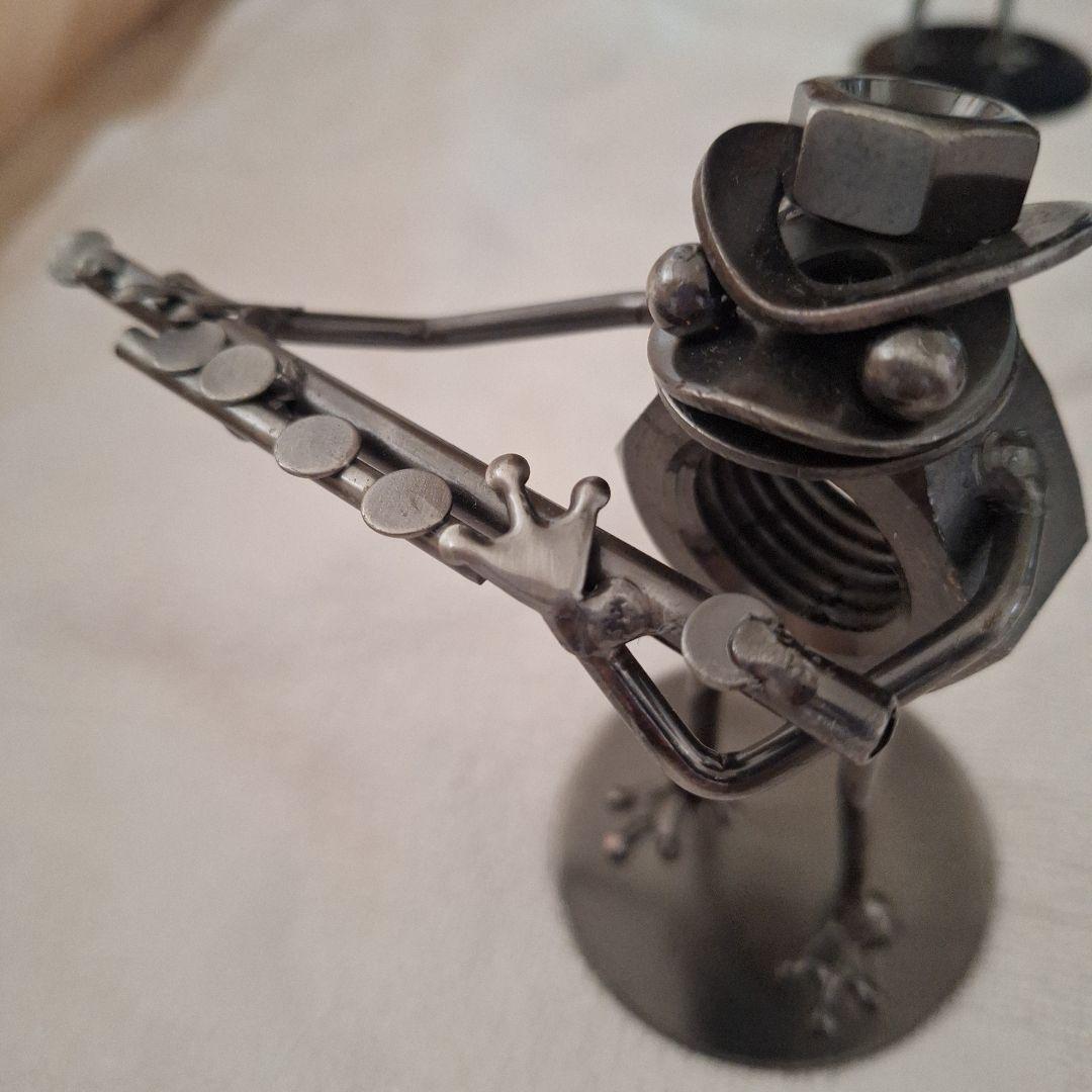 金属製カエル音楽家の8体セット