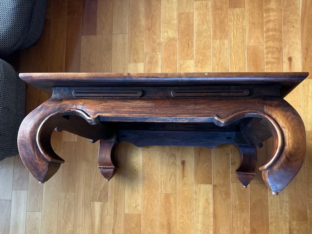 クラシック木製　座卓 銅板