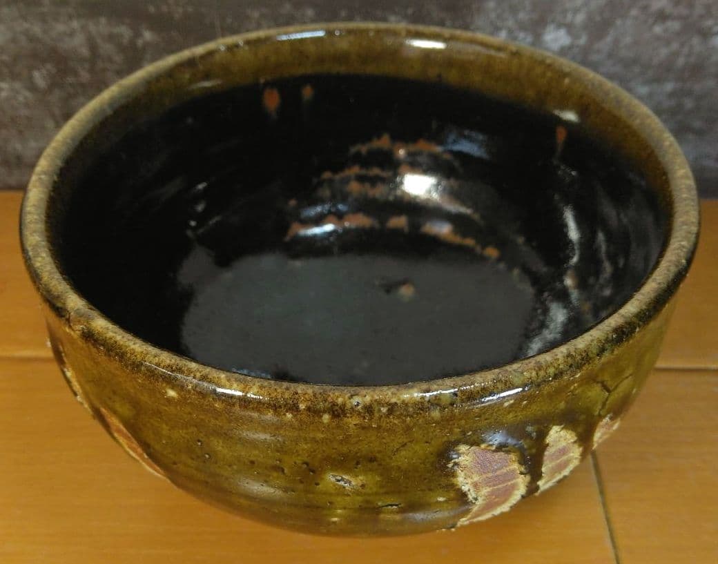 りー！本人書付共箱！人間国宝 金城次郎 指カキ茶碗 栞 共箱 美品 壺屋焼