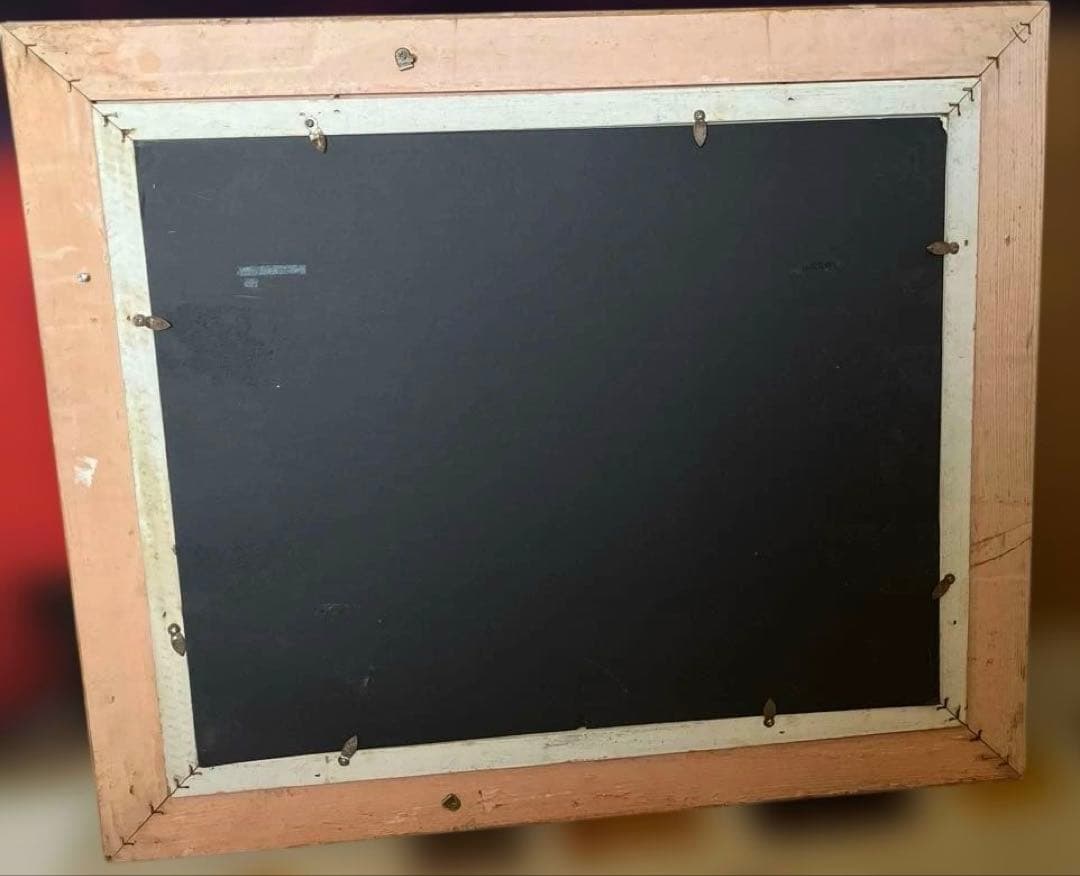 油彩絵、額付き、ガラス無し