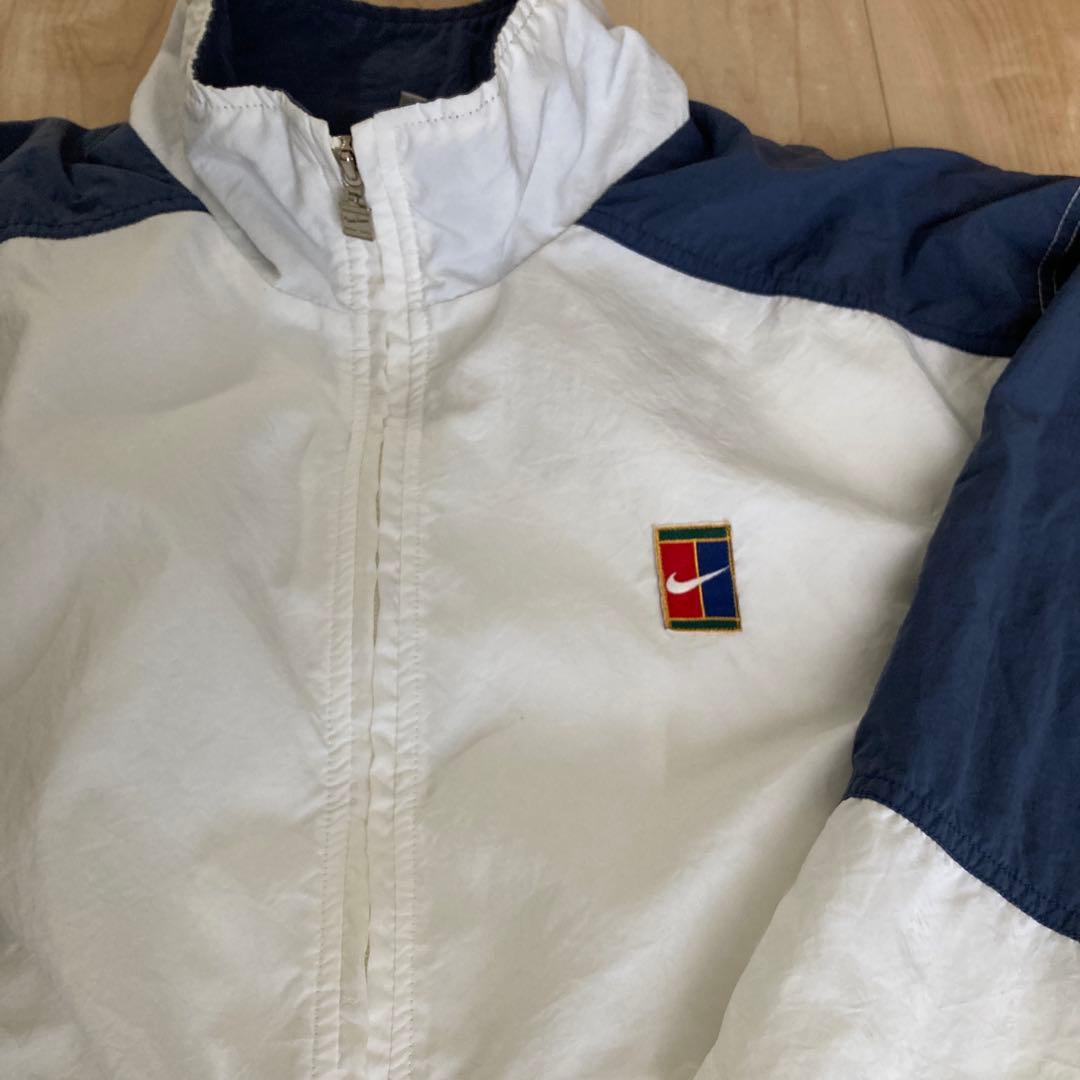 激レア90s 銀ダクNIKEテニスロゴナイロンジャケット ウィンドブレカーL