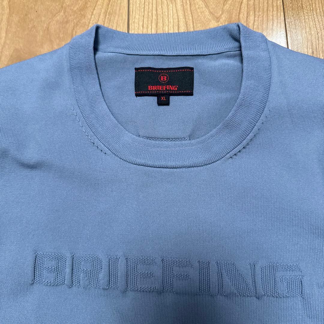 Briefing ゴルフニットセーターXLライトブルー