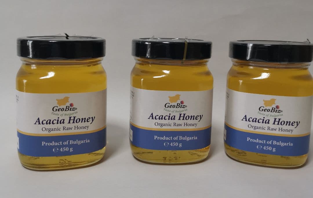1.350g【輸入者直売】オーガニック生アカシア蜂蜜 450g×3本ブルガリア産