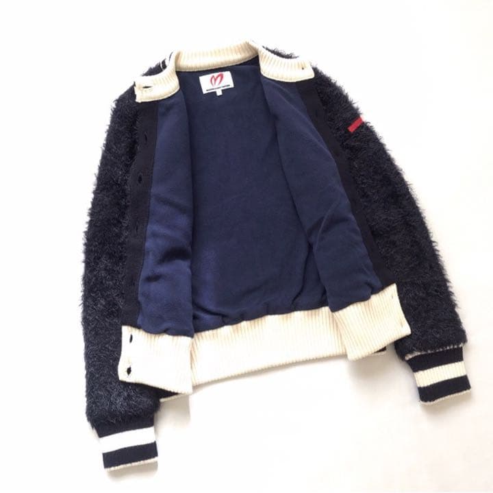 【PEARLY GATES】シャギーニットブルゾン ネイビー