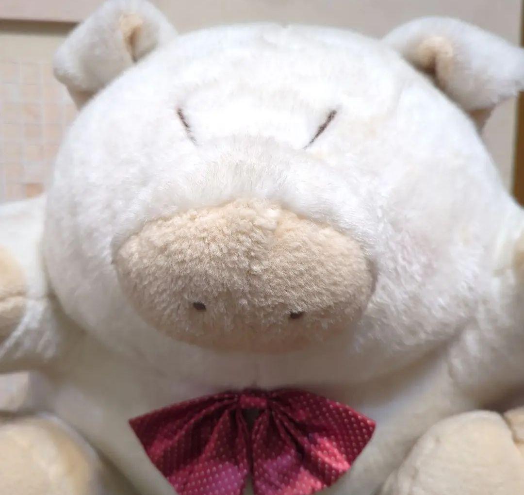 #白くてかわいいもの・heart&heart 豚のぬいぐるみ ナカジマ昭和レトロ