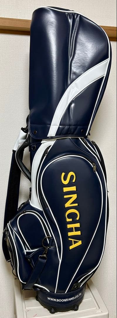 【激レア・非売品】ゴルフキャディーバッグシンハネイビーゴルフバッグ傘3点セット
