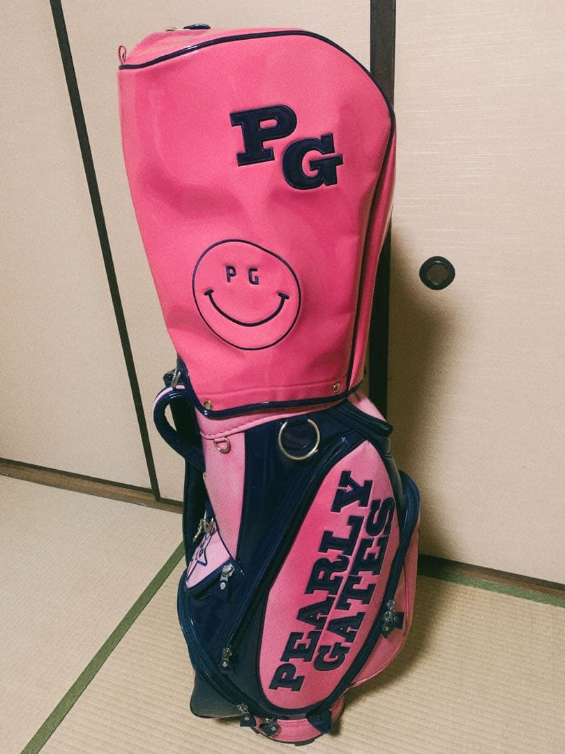 パーリーゲイツ　キャディバッグ　エナメル　ピンク　レディース