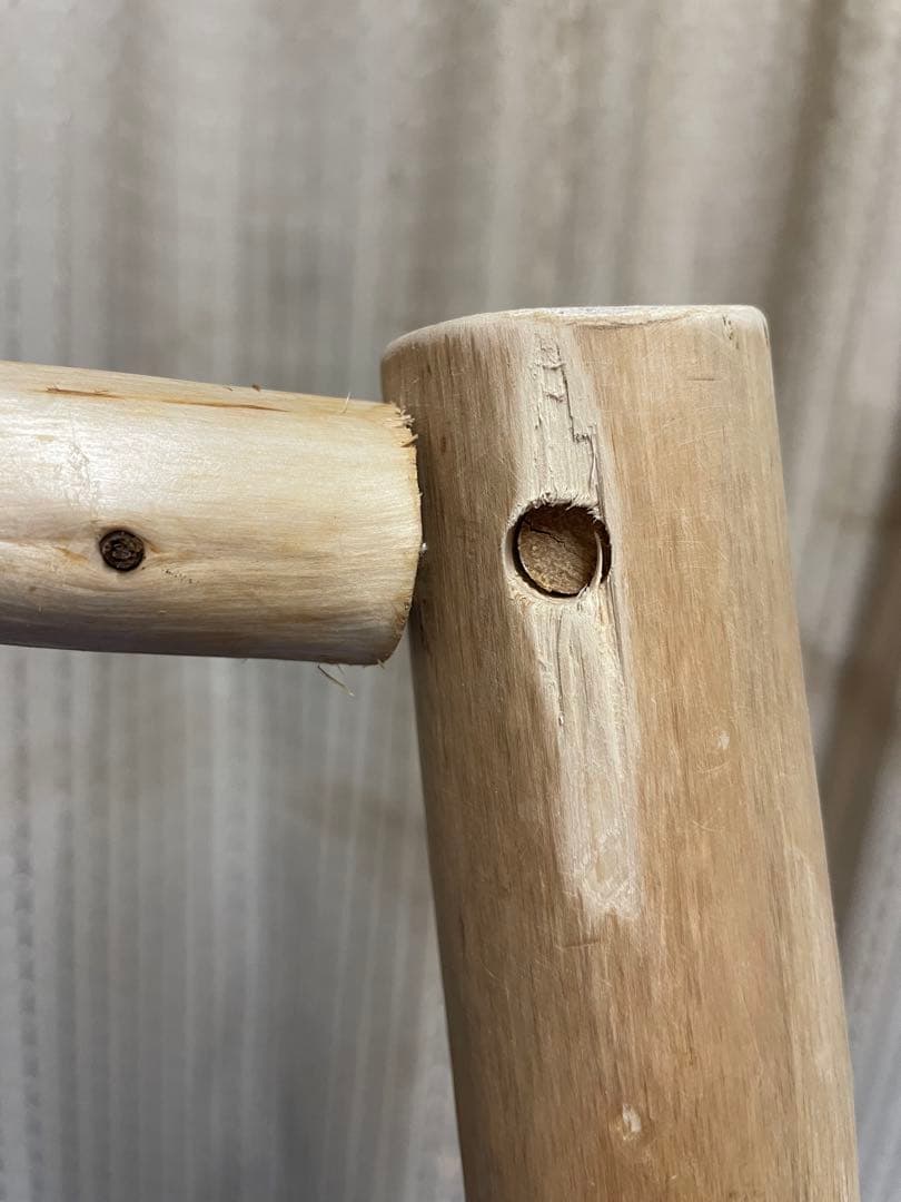 国産ヒノキ　鳥用止まり木　中型インコ用　スタンド　約100センチ