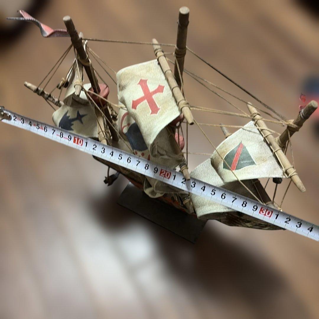 アンティーク　木製帆船模型 約35cm