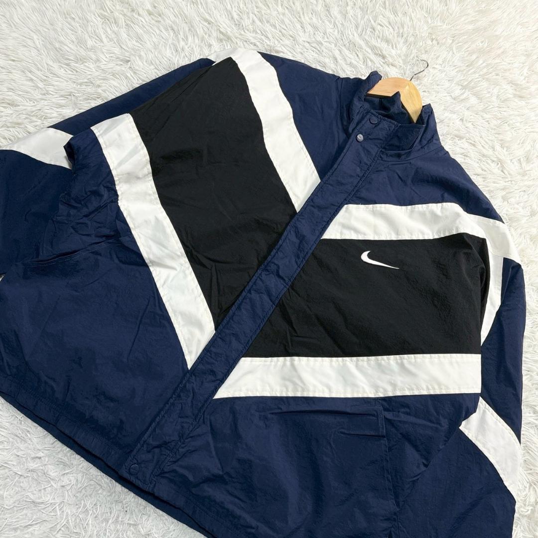 Y2K ナイキ アーカイブ NIKE ベンチコート XXL ネイビー/ホワイト