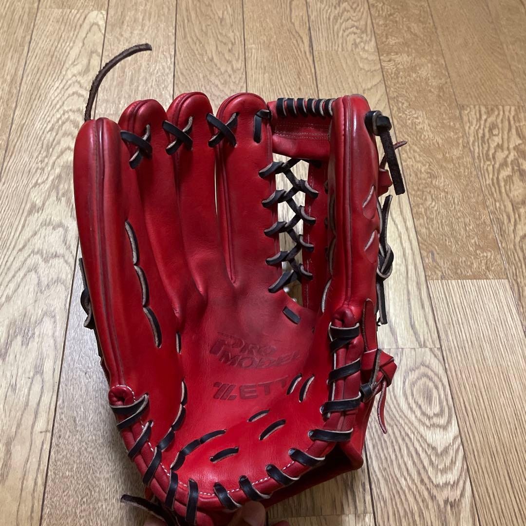 ZETT 硬式グローブ レッド　左投げ　外野手用