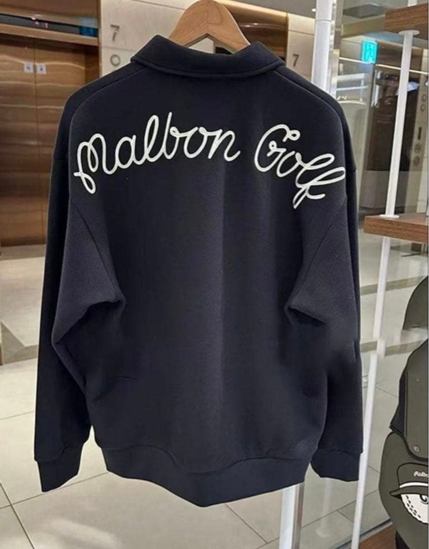 即日発送新品ゴルフ MALBON GOLF 長袖ハーフジップスウェット L
