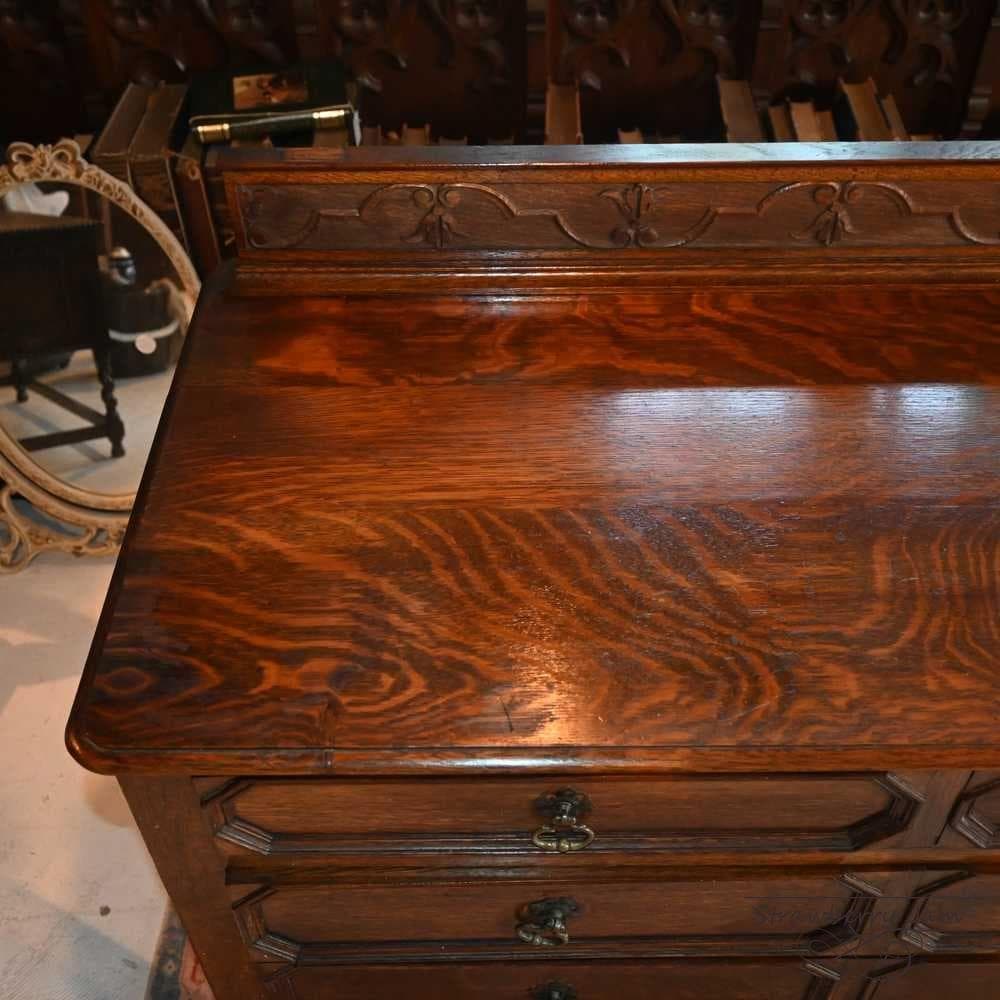 L3710-110 英国アンティーク オーク チェスト 3段 収納 レンジ台