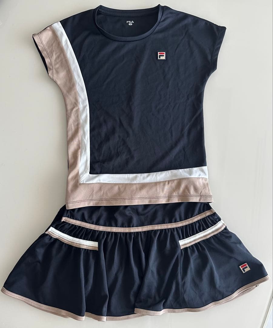 FILA テニスウェア スカート付き ブラック/ベージュ　Mサイズ