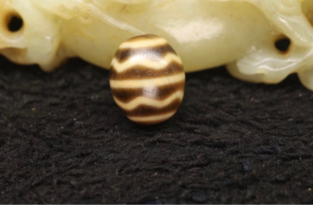 本物　ミニ老天珠　チベット　ジービーズ　水紋「流水紋天珠 」Dzi beads
