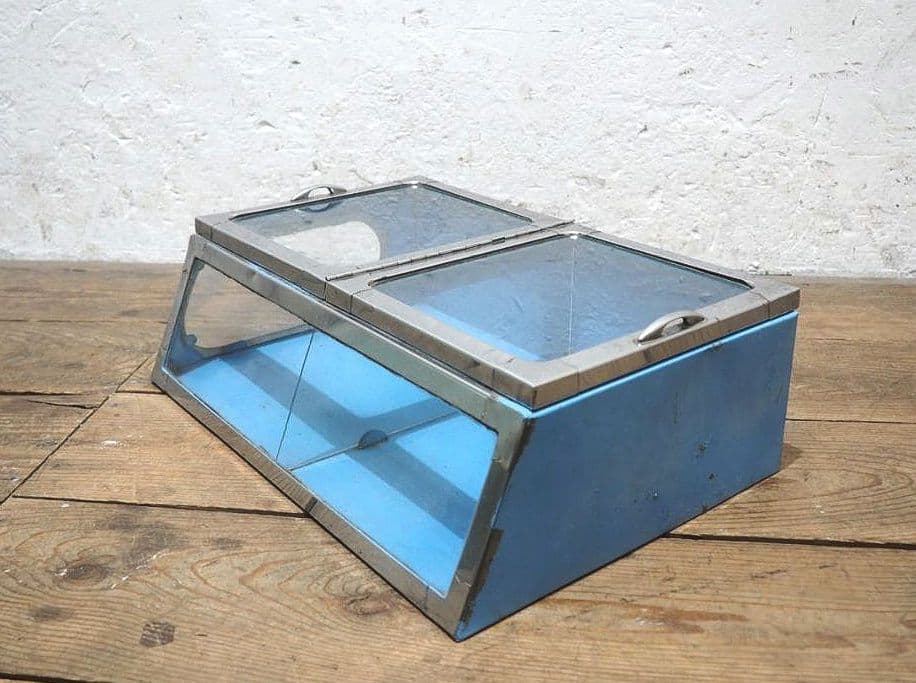 1328 昭和レトロな駄菓子屋のガラスケース　飾り棚　陳列棚　ビンテージ　古家具