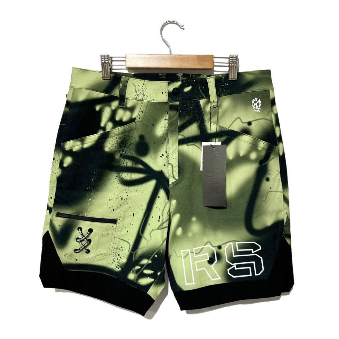 新品 ラッセルノ ゴルフ ロゴ ストレッチ ショーツ スプレー カーキ XL 6