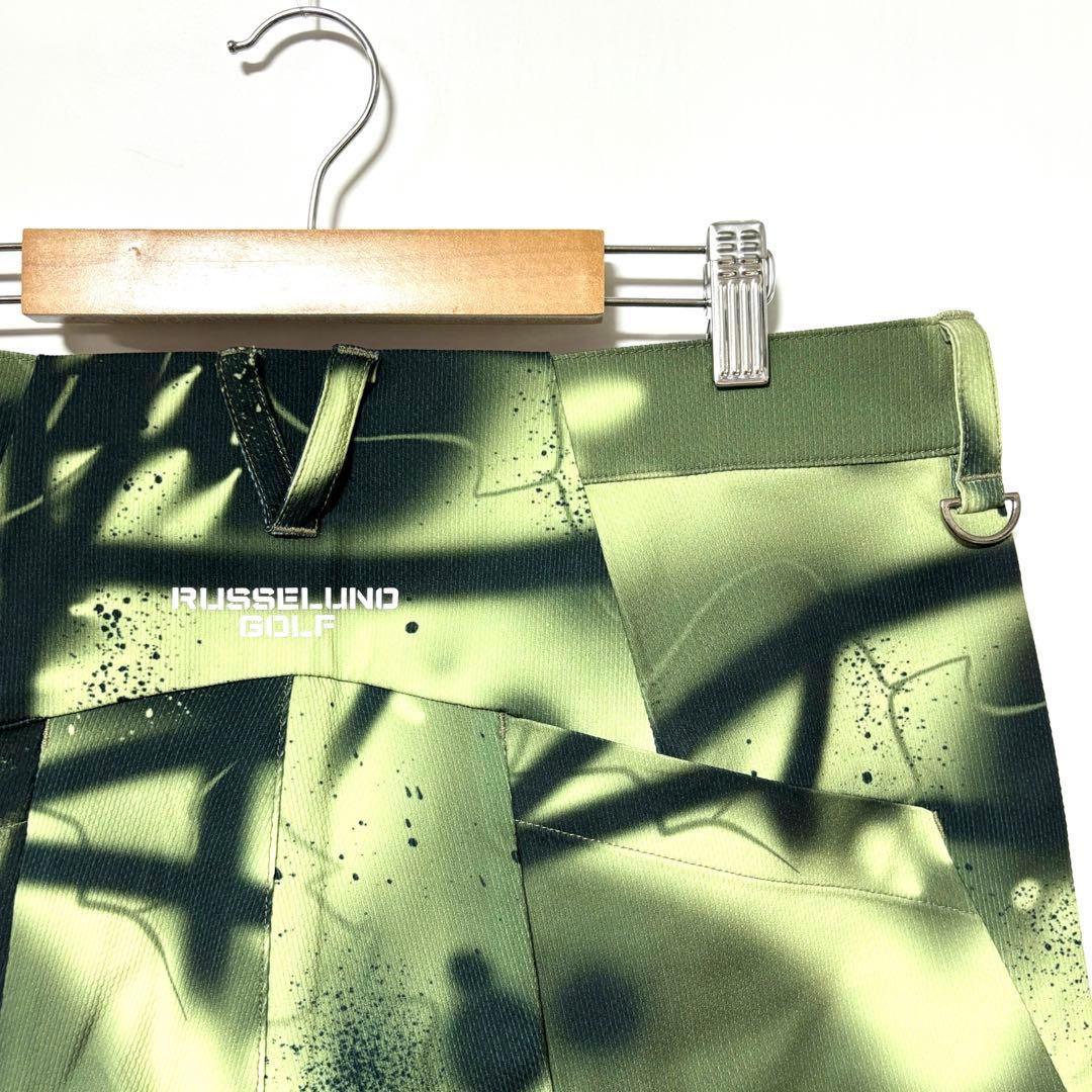 新品 ラッセルノ ゴルフ ロゴ ストレッチ ショーツ スプレー カーキ XL 6