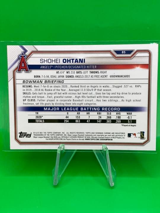 大谷翔平2021 Bowman Neon Green Border /399