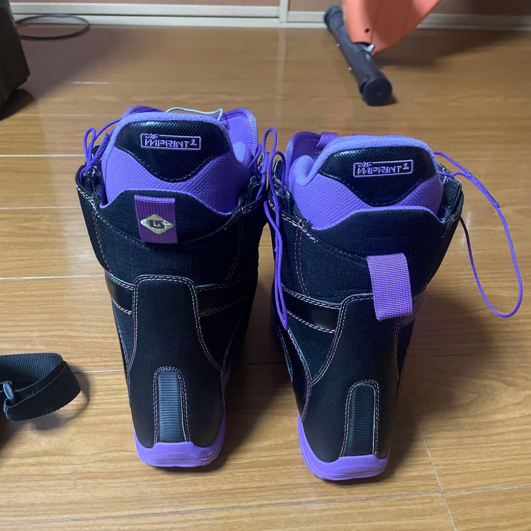 BURTON スノーボードブーツ 黒/紫 収納バッグ付き