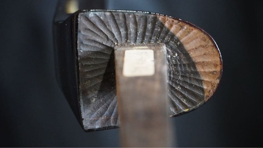 三線名工平良昌則作ヴィンテージ縞黒檀真壁型　当時のウルミ塗状態良し！本皮張！！